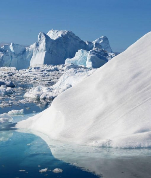 View of icebergs, Greenland.