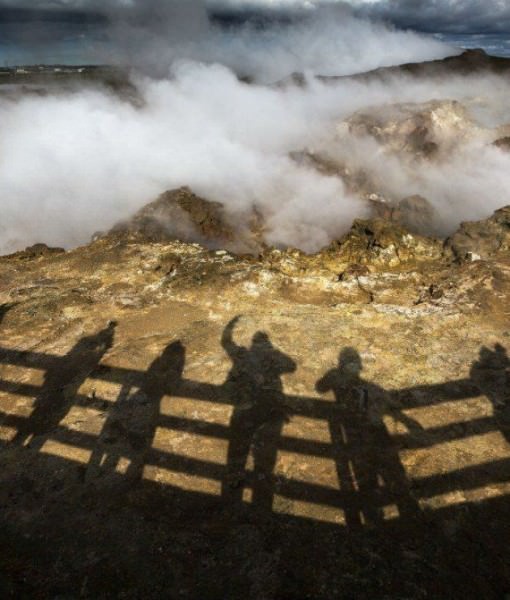 Gunnuhver is a high pressure and high temperature hot spring area in the Reykjanes Peninsula in Iceland.