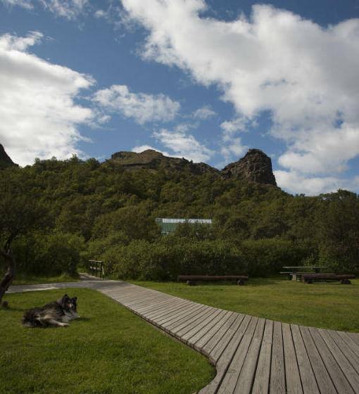 Húsadalur valley, grown with birch wood, is the largest valley in the Þórsmörk natural reserve in Iceland.