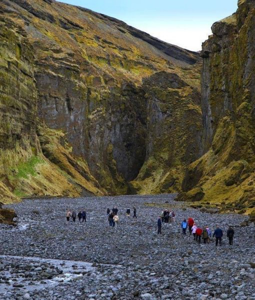 Stakkholtsgjá in Þórsmörk in south of Iceland near the volcano Eyjafjallajökull glacier.