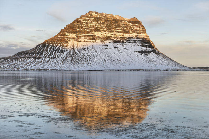 Kirkjufell's rising sun.